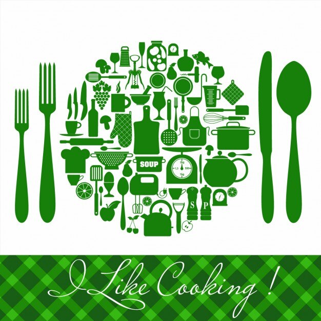 Gratis Vector kitchen icon set