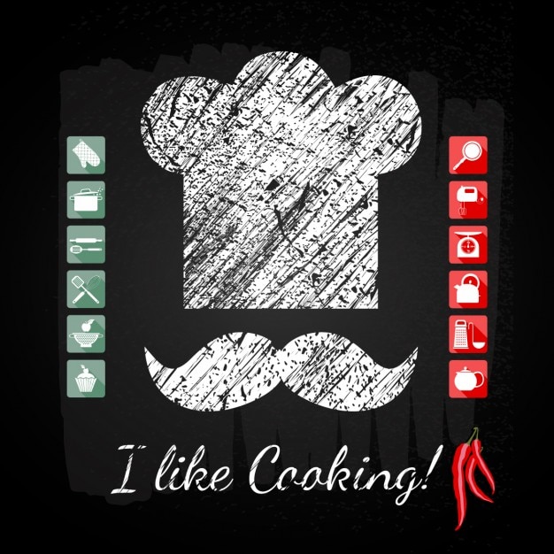 Kitchen set icon belangrijkste kok