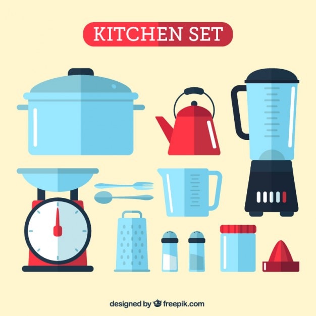 Gratis vector kitchen set