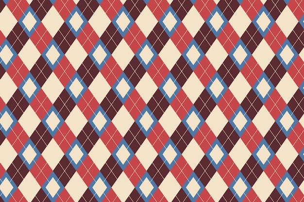 Klassiek argyle-patroon met plat ontwerp