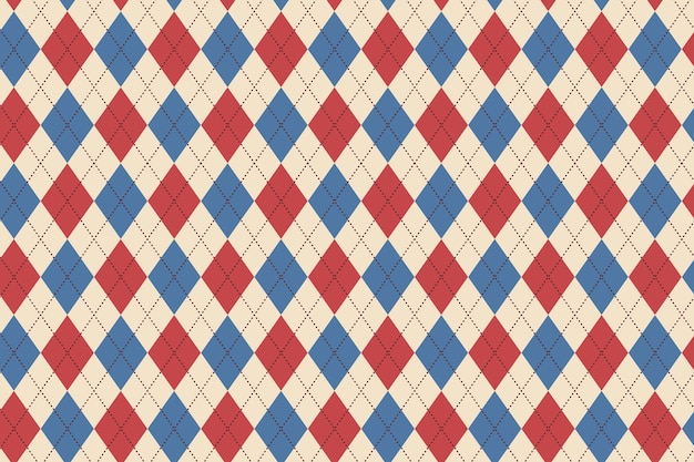 Gratis vector klassiek argyle-patroon met plat ontwerp