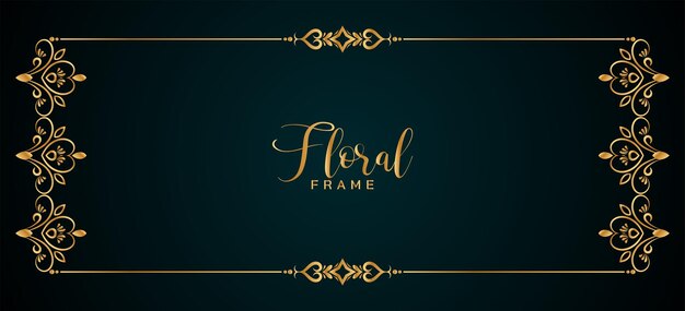 Klassiek elegant gouden frame bloemenbannerontwerp