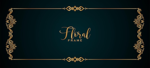 Klassiek elegant gouden frame bloemenbannerontwerp