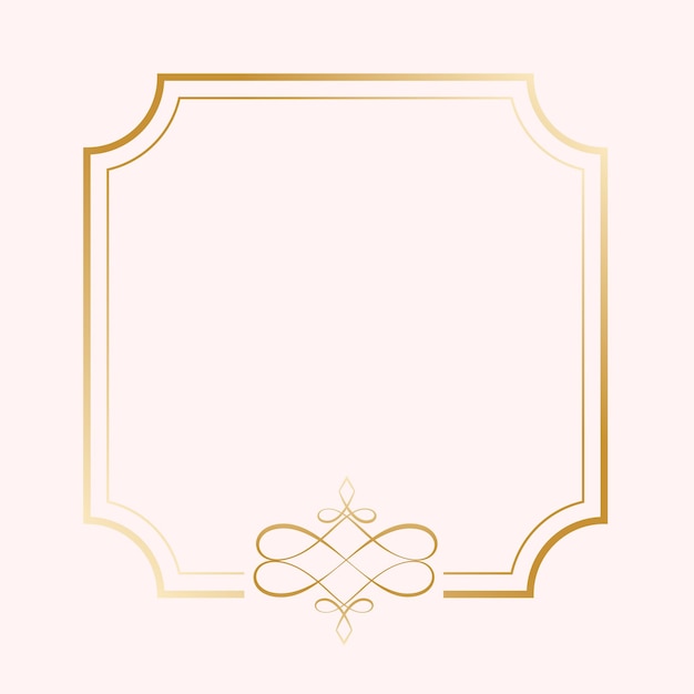 Gratis vector klassiek gouden kalligrafisch sierkader op witte achtergrond