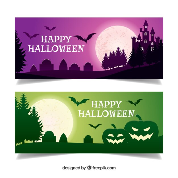 Klassiek pak gelukkige halloween banners