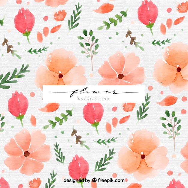 Gratis vector klassieke achtergrond met waterverf bloemen