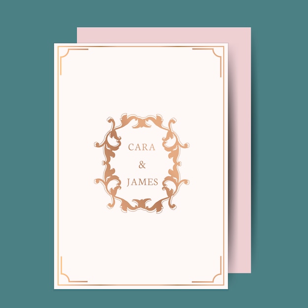 Gratis vector klassieke bruiloft uitnodigingskaart