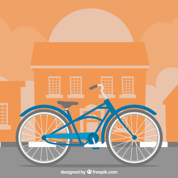 Gratis vector klassieke fiets in de stad