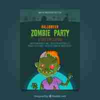 Gratis vector klassieke halloween feest met zombie