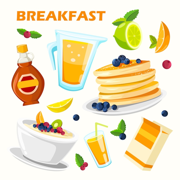 Gratis Vector klassieke hotel ontbijt menu poster