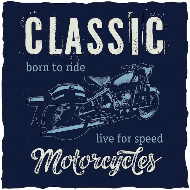 Gratis vector klassieke motorfietsen poster