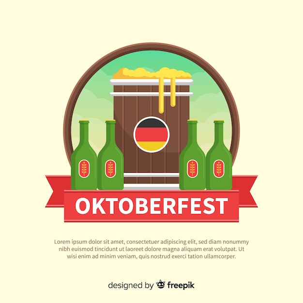 Klassieke oktoberfest-compositie met plat ontwerp