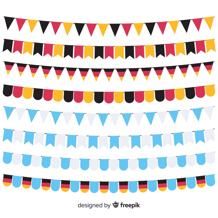 Gratis Vector klassieke reeks meest oktoberfest slingers
