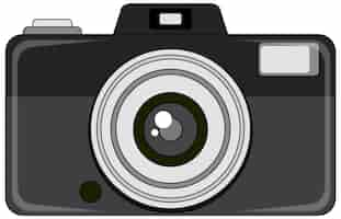 Gratis vector klassieke zwarte camera op witte achtergrond