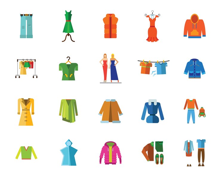Gratis Vector kleding en mode pictogramserie
