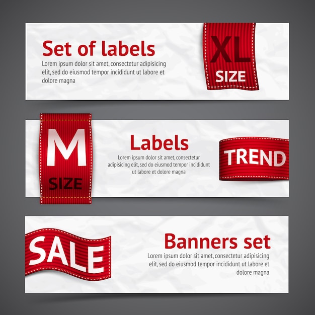 Kleding labels banners