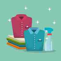 Gratis vector kleding met wasservice