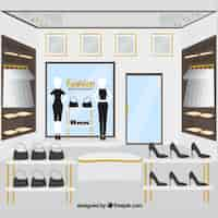 Gratis vector kledingwinkel, inside view