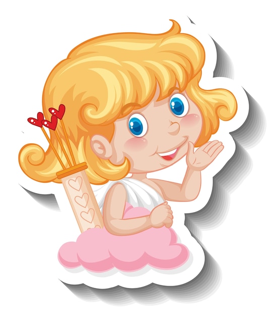 Gratis vector kleine cupido-meisje stripfiguur