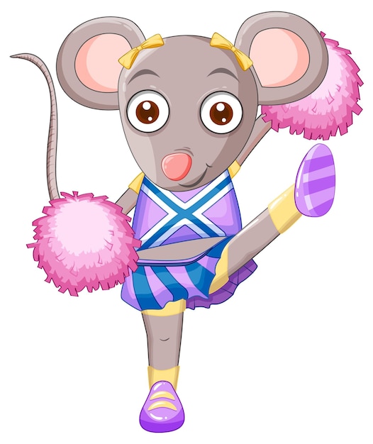 Gratis vector kleine muis in cheerleaderkostuum