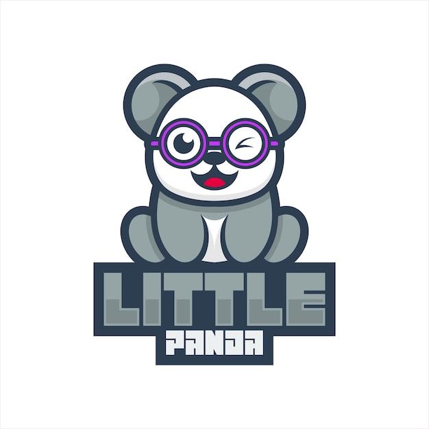 Gratis vector kleine panda mascotte vector logo illustratie