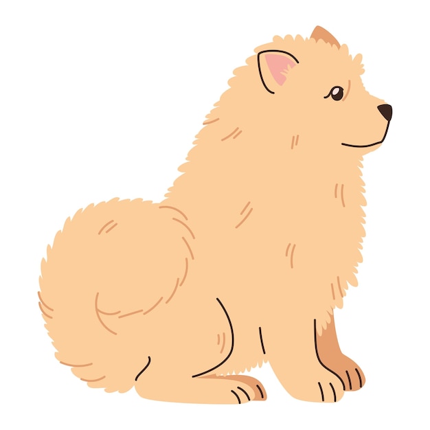 Gratis vector kleine pluizige hond