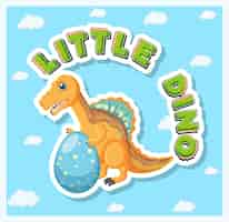 Gratis vector kleine schattige dinosaurus cartoon poster