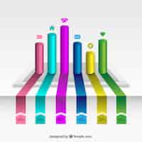 Gratis vector kleur bars infographic