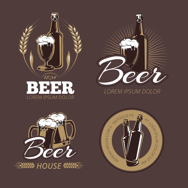 Gratis vector kleur bieretiketten ingesteld. bier badge.