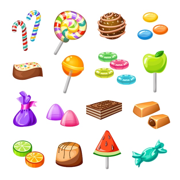 Gratis vector kleur candy icon set