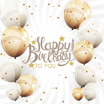 Kleur glanzende gelukkige verjaardag ballonnen banner achtergrond vectorillustratie eps10