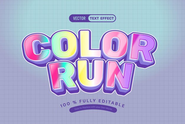 Kleur Run Sport Vector Tekst Effect