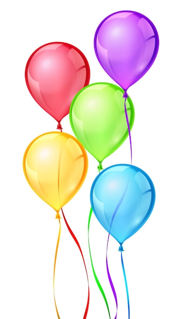 Gratis vector kleur verjaardagsfeestje ballonnen