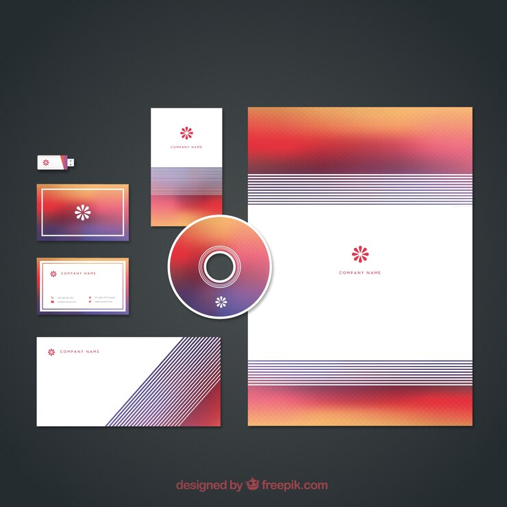 Gratis Vector kleuren abstracte zakelijke briefpapier