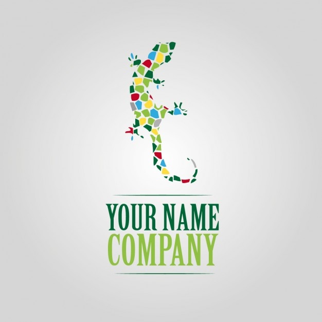 Gratis vector kleuren gekko logo template