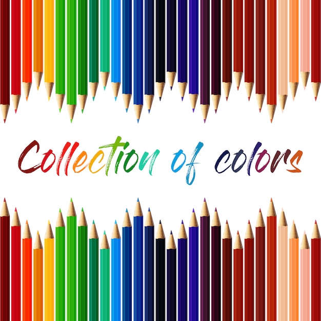 Gratis vector kleuren potlood collectie