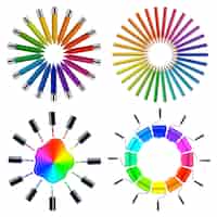 Gratis vector kleurenschema kunstobjecten