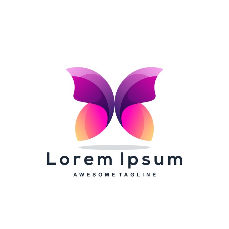 Gratis Vector kleurige logo sjabloon van vlinder