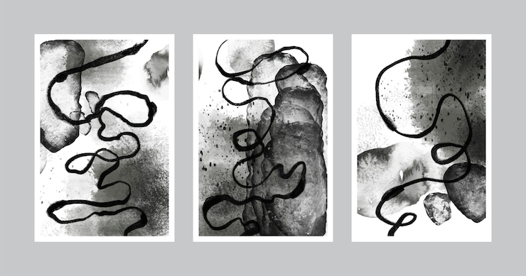 Gratis Vector kleurloze abstracte aquarel omslagcollectie