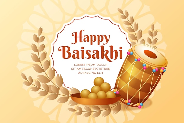 Gratis vector kleurovergang baisakhi illustratie