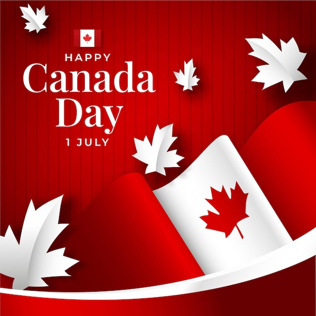 Gratis vector kleurovergang canada dag illustratie