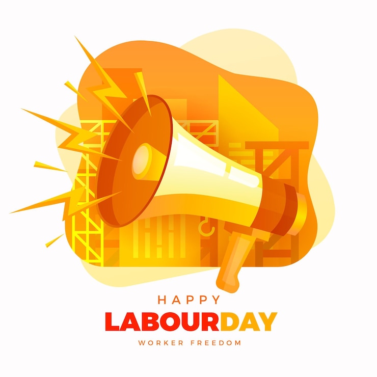 Gratis Vector kleurovergang dag van de arbeid illustratie