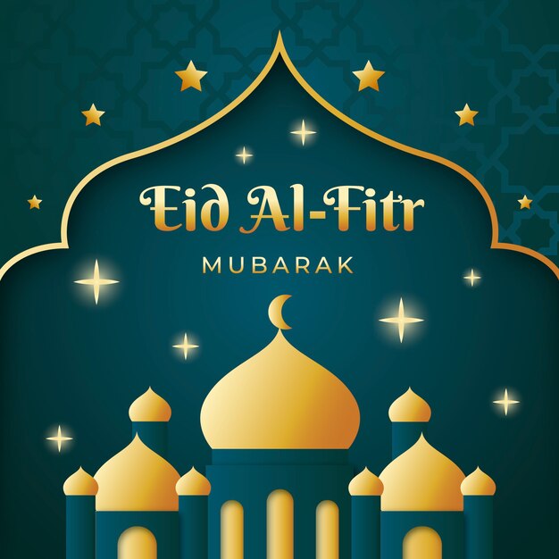 Kleurovergang eid al-fitr illustratie