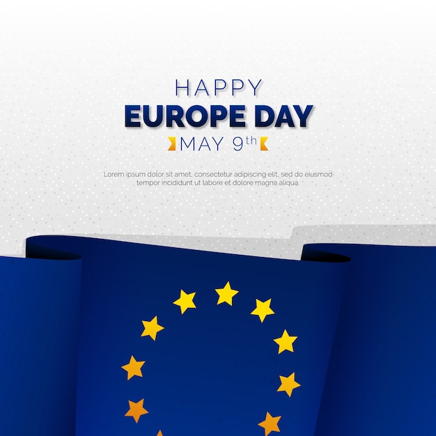 Gratis vector kleurovergang europa dag illustratie