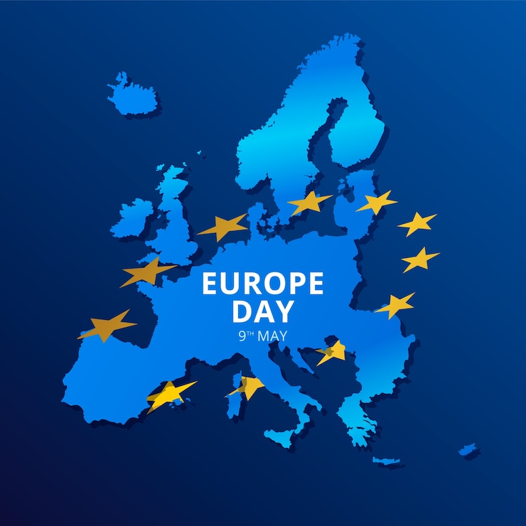 Gratis Vector kleurovergang europa dag illustratie