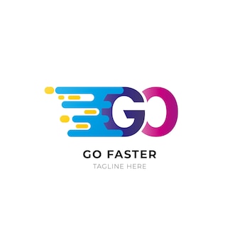 Kleurovergang gekleurd go-logo sjabloon