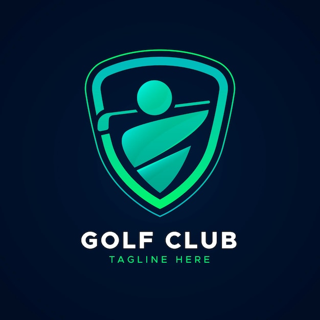 Gratis vector kleurovergang golf logo sjabloon