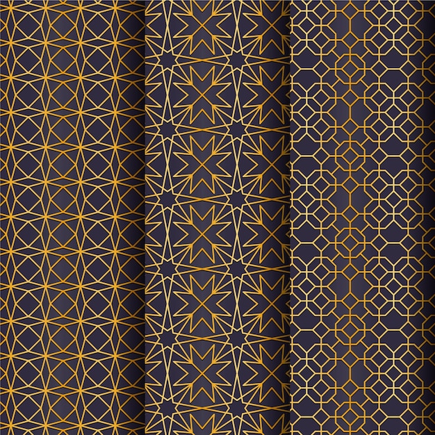 Gratis vector kleurovergang gouden arabisch patroon