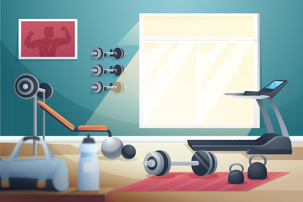 Kleurovergang home gym illustraties =