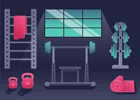 Gratis vector kleurovergang huis gym illustratie